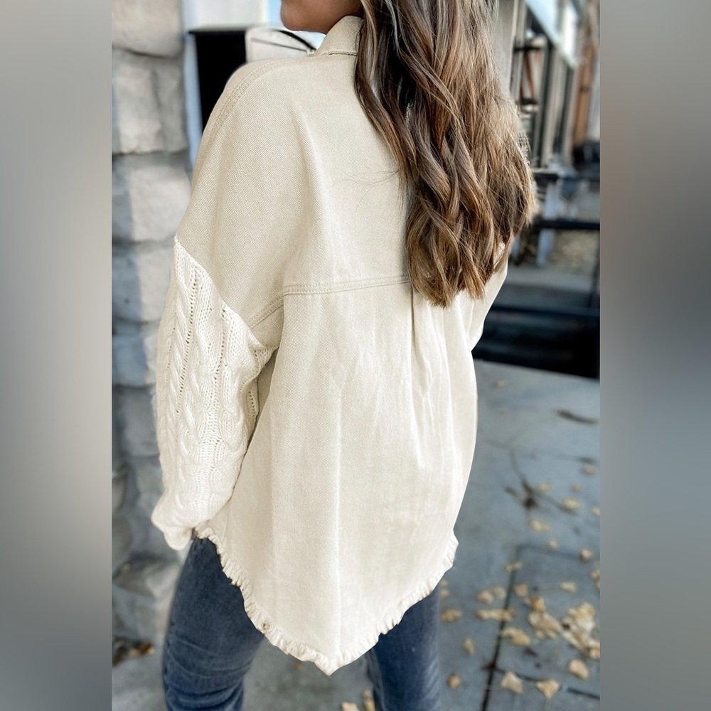 Crème Denim n Sweater Jacket - Picture 2 of 4